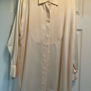 DKNY cream 100% silk blouse. Worn once, perfect condition